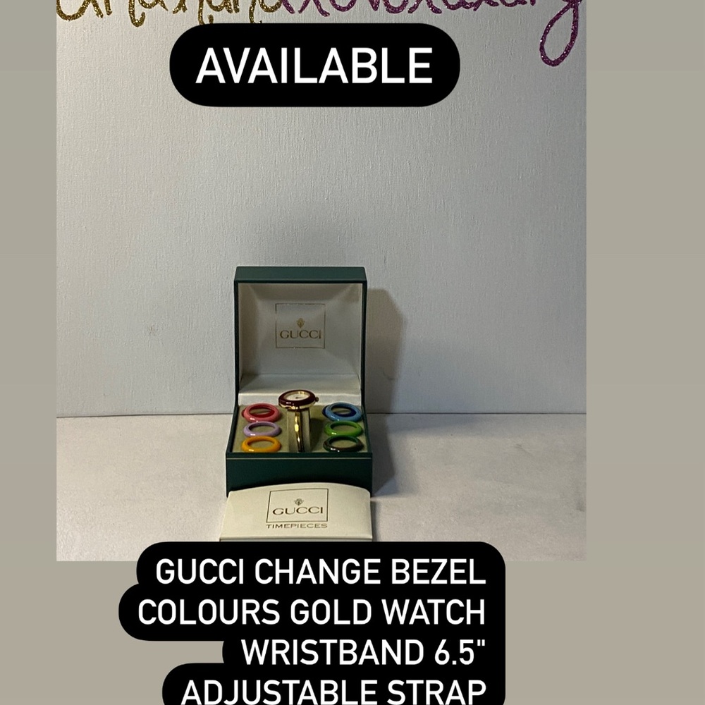 Gucci Gold Watch with Colorful Bezels